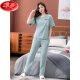 Langsha Pyjamas für Frauen für Sommerpure Baumwolle 2025 Neue Kurzschläfchen Hose Kleidung für dünne Baumwollanzüge 7374 Bohnengrün M 80-100jin [Jin gleich 0,5 kg]