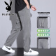 花花公子（PLAYBOY）天丝休闲裤男士夏季宽松直筒裤2025春秋新款百搭弹力运动男式长裤 1048灰色 M 28-29码