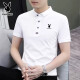 
Playboy men's short-sleeved T-shirt 2025 summer new half-sleeved T-shirt Polo shirt men's trendy Korean slim base shirt 844 white XL suggests 125-140Jin [Jin equals 0.5 kg]
