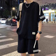 袋鼠（DaiShu）运动套装男2025夏季薄款宽松真冰丝短袖恤男短袖短裤两件套套装男 FKS653白色套装 XL 约130-150斤可穿