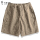 Bailando con el lobo [lleno de estampados] pantalones cortos casuales 2025 Summer New puro algodón estirado de algodón pantalones juveniles 4019 caki 701 31