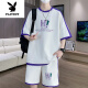 Playboy (Playboy) T-shirts à manches à manches courtes pour les étudiants avec Big Children's Ice Silk Shorts à manches courtes de 12-15 ans