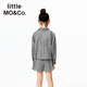 Little MO&Co.little moco children's clothing 25 summer clothes girls pure cotton plaid shirt long-sleeved shirt jacket KBE2SHT009 black and white plaid color 130 130/64