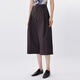 JNBY [Same Model in Shopping Mall] 25 summer new casual pants for women wide-leg cropped pants 5P5E11980 215/dark gray-brown S