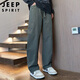 JEEP SPIRIT Jeep pants men's autumn and winter casual pants men's loose straight wide-leg trendy machete overalls sports pants