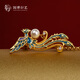 National Museum of China Empress Xiaoduan Nine Dragons Nine Phoenix Crown Phoenix Feather Gilded Earrings National Museum New Chinese Style Retro Jewelry Gifts for Friends Nine Dragons Nine Phoenix Crown Phoenix Feather Gilded Earrings