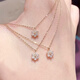 Puli 18K gold natural diamond small flower pendant daisy necklace women's clavicle chain women's high-end simple AU750 neck jewelry 20 points or less, not graded 18K gold custom F-G/excellent white 1 point