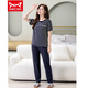 Catman (Miiow) Nuevo pijamas para mujeres en verano algodón puro delgada delgada pantalones de manga corta String Strip para ropa al aire libre 7374 Verde M [80-100Jin [Jin es igual a 0.5 kg]]]