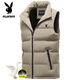 Playboy Stand Collar Down Vest Men's Winter New Youth Warm Vest Waistcoat Loose Vest Jacket 9998 Black L Recommended to wear 110-120 Jin Jin equals 0.5 kg