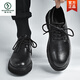 Woodpecker Men's Chaussures 2024 Nouveau automne British Style Black Casual Le cuir Chaussures pour hommes Business Formal Us