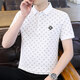 Pier Cardin T-shirt à manches courtes pour hommes 2025 Nouveaux lettres de soie à manches à manche à manche en polo Top décontracté haut de gamme 9902B noir M 90-110Jin [Jin est égal à 0,5 kg] Jin [Jin est égal à 0,5 kg]