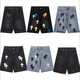 Jingpufei 25SS Brand tendance en cuir rétro en cuir lâche droit des shorts en jean lavage bleu de 9926 s 28