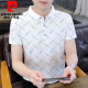 皮尔卡丹（pierre cardin）新款男士纯欲风polo.衫时尚韩版半袖青年印花棉质吸汗透气短袖t恤 9226黑色 3XL 150-160斤