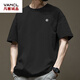 Camiseta de manga corta de Vancl Trendy American para hombres Versátiles de cuello redondo de algodón puro para hombres NUEVA MARDA DE MODA ADACTIVA. Camiseta de estilo Hong Kong Loose White-1365 Algodón de algodón de puro de manga corta [Sugerir 110-130Jin [Jin equivale a 0.5 kg]]