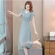 Evie [9738 Menschen sammeln] 2023 Sommertemperamentkleid, modisches Damenschlug, kurzärmelige Rock, Sommer Black XL 115-125jin [Jin ist 0,5 kg]