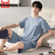 Catman pajamas summer men's modal short-sleeved shorts cool and thin style can be worn on the outside for men's home clothing suit 9207-Vest style L [recommended 100-120Jin [Jin equals 0.5 kg] wear]