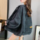 GTYUWVG denim jacket for women internet celebrity trendy short loose and versatile spring and autumn new denim jacket for women top 9926# picture blue S suggested 80--100Jin [Jin equals 0.5 kg]