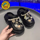 G. DUCKKIDS little yellow duck girl bathing non-slip slippers 2025 summer new children's soft sole pearl hole shoes little baby white [version] 24