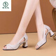 Sandalias de peces de tacón de peces de la marca de pájaro carpintero para mujeres 2025 Summer Nuevo tacones altos con lentejuelas versátiles de lentejuelas.
