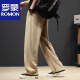 Lomontine silk cotton and linen pants men's summer thin linen casual pants men's loose straight pants draped wide-leg sports pants Hemp gray 2XL (140-160)Jin[Jin equals 0.5 kg]
