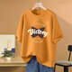 
KuZHANG (KUZHANG) 2025 summer new large D size loose pure. Cotton short-sleeved T-shirt for women to cover their belly and make them look slim and casual and fashionable top 1049# Navy Blue Pure Cotton S Recommended 80-100Jin [Jin equals 0.5 kg]
