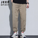 JEEP SPIRIT吉普冰丝休闲裤男夏季宽松束脚九分裤户外山系工装裤 卡其  3XL 