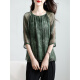 Ehangy Light Luxury Brand Mulberry Silk Silk para mujeres 2025 Summer NUEVA LITRA DE SILDA ADITRIA Moda versátil ya Green M (recomendado 110Jin [Jin iguala 0.5 kg])