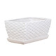 Ceramic flower pot creative rectangular household indoor simple succulent spider plant green ivy green plant viewing pot Rectangular 12108 brown flower separation tray Large