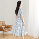 Taillenhaugitter von Cypress House Blumenrock 2025 Sommer Neues Frauen mit hoher Taisten Pullover runden Hals kurzärmelige modische Kleid S52B1921LS