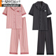 Modal summer couple pajamas pure cotton lapel cardigan Korean large-size short-sleeved trousers simple solid color home clothing set ZT9733 women-9833 men M men L (165-170C, 100-125Jin [Jin equals 0.5 kg])