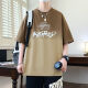 FHHUABD summer short-sleeved T-shirt boy 12-15-year-old teenager 13 handsome loose half-sleeved 14 large children's T-shirt top WY3527 black short-sleeved (quality upgrade) 2XL (130-150Jin [Jin equals about 0.5 kg])