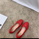 Jingpufei bow with shallow mouth flat single shoes women's ballet shoes red 2025 J683-4 red 40