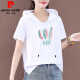 Pier Cardin pure cotton hooded short-sleeved T-shirt for women 2025 summer new Korean style fashionable loose thin casual versatile top for women 693 short-sleeved sweatshirt M [100Jin [Jin equals 0.5 kg] below]