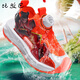 Бимуба (pimpa) Nezha Boys 'Boys Sandals 2025 Summer New Children's Hetabless Soft Sole не скользящая начальная школа для мальчика пляжные туфли M983 Черно-красные 36