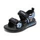 Wunderbare Sandalen für Jungen 2025 Neues Sommer Echtes Leder weicher Sohle Non-Slip-Kinderschuhe für Kinder im mittleren Alter und Schülern Strandschuhe 9928 Blau 34