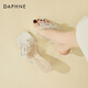 达芙妮（DAPHNE）露趾细跟拖鞋女外穿夏季时尚仙女风气质高跟鞋女凉拖女 米色  36 
