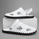 2025 Sommer Echtes Leder-Herrenbeutel-Toe Dual-Purple-Soft-Soled-Sandalen für das Fahren am Strandgeschäft High-End-Freizeitsandalen M9855 Schwarzer wasserdicht und nicht rutschend 42