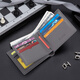 Cnoles wallet men's short multi-function leather wallet card bag multiple card coin wallet birthday gift for boyfriend husband Dream gray