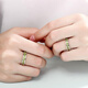Fat Donglai's same style peridot ring square full of emeralds for men and women couple ring No. 10