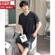 Victoria Men's Summer Short à manches à manches à manches à manches courtes intégrées Modal de grande taille de grande taille de grandeur de grande taille Summer YM844 Flower Grey Men's Nightgown 3xl Height 185-190 Poids 180-200