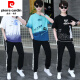 皮尔卡丹（pierre cardin）夏季青少年短袖t恤男孩衣服高中初中学生大童夏装帅气运动套装潮 白灰色 套装TZ9226款 S 【60-75斤】