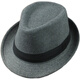 Oath to be a top hat for men, middle-aged and elderly, high-end spring and summer hats, high-end summer people, autumn and winter woolen woolen British fashion jazz hats, cloth and woolen material, light gray M (56-58cm)