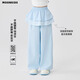 moonkids女童冰丝阔腿裤2025夏装薄款儿童新款蛋糕裙屁帘裤子夏季凉感透气 两条装【15302蓝色+15277蓝色】 110 cm