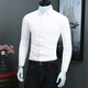 UOSO International Light Luxus Stripless Shirt Herren Langarm Slim Elastic Spring Business Casual No-Solar Herren weiße formelle Kleidung Schwarz PL6167 S 38