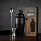Jingchen American 304 stainless steel shaker shaker shaker hand shaker cocktail home bar shaker 500ML tool set mixer black 500ML black 3-piece set