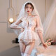 制服夫妻刺激大码睡衣性感纯欲睡裙衣服火辣激情诱惑 N9922黑色裙子+袜子-吊带蕾丝包 均码 80125斤可穿