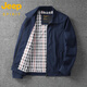 JEEP SPIRIT pure cotton executive jacket men's 2025 spring and autumn new style casual lapel top for young and middle-aged men royal blue 2422 L 135-150Jin Jin equals 0.5 kg