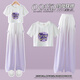 Nickybaby Girls 'Estilo chino Dopamine 2025 Nuevo chino Summer chino Summer de dos piezas Summer para niñas Summer 15117 Purple + 9889 White 130 cm
