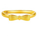 Taijufu gold-wrapped 999 solid gold ring, gold fugitive princess bow index finger ring, fashionable commuting style for girlfriend, bow ring for women, gold weight (0.15 grams)