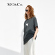 MO&Co.爱心印花圆领短袖宽松纯棉T恤美式复古上衣上装基础黑白灰 古堡灰色 S 160